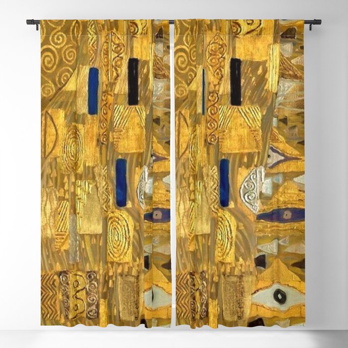All the World is Gold symbolist portrait painting by Gustav Klimt Blackout Curtain