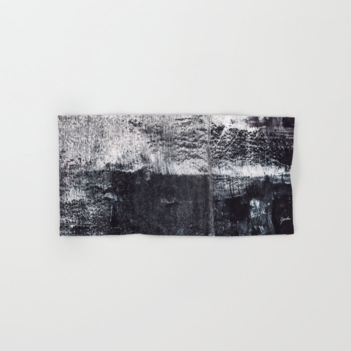 Black And White Large Abstract Landscape Horizontal Painting Hand & Bath Towel
