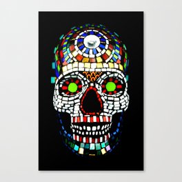 It Gazes Back at You! Mosaic Sugar Skull. Canvas Print