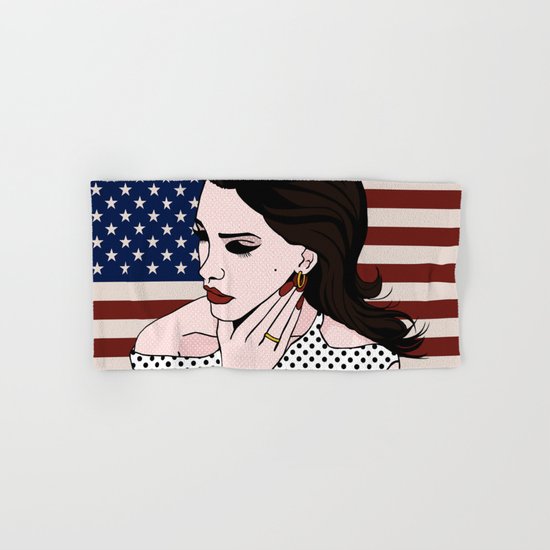 Lanadelrey Pop Art Portrait Like An American Hand Bath Towel