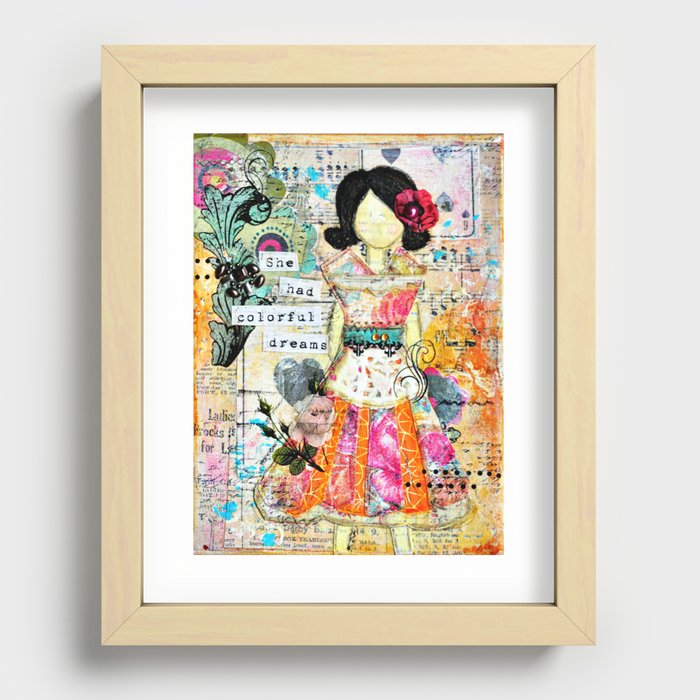 She had Colourful Dreams by Jolene Ejmont Recessed Framed Print