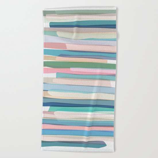 Pastel Stripes 1 Beach Towel