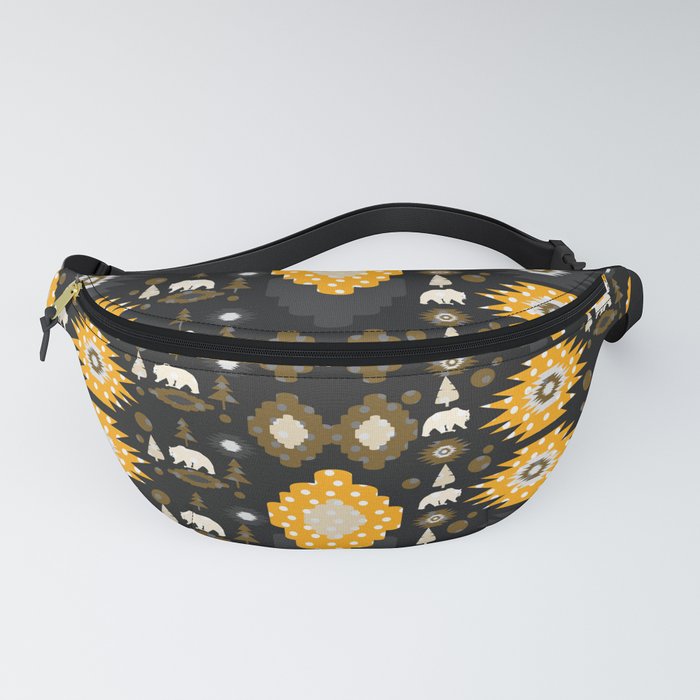 Ethnic winter pattern with little bears Fanny Pack