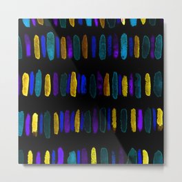 Still Standing Metal Print | Black, Pattern, Pop Art, Turquoise, Painting, Stillstanding, Lines, Watercolor, Yellow, Abstract 