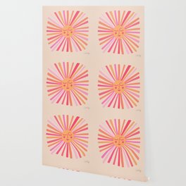Sunshine – Pink Wallpaper | Sunset, Vintage, Painting, Happy, California, Sunshine, Smiling, Curated, Sunrise, Ocean 