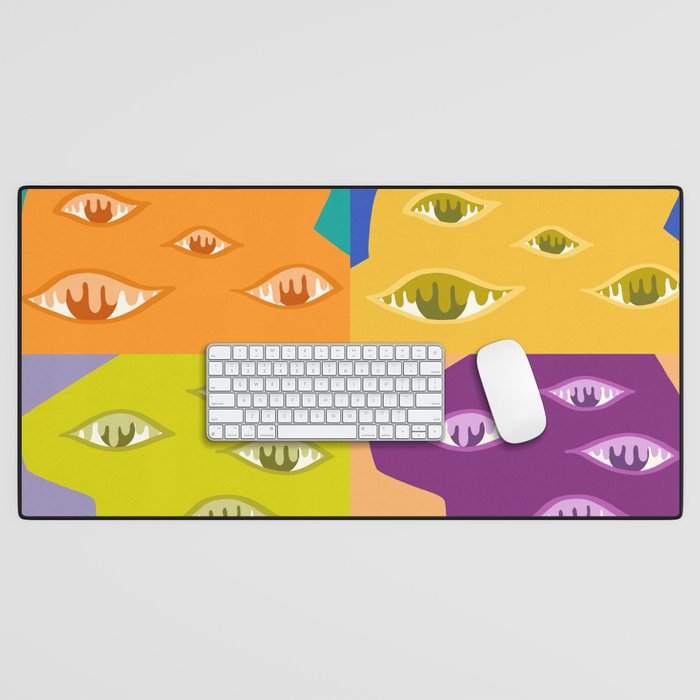 The crying eyes patchwork 3 Desk Mat