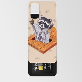 Peeking Raccoons #5 Beige Pallet - Android Card Case