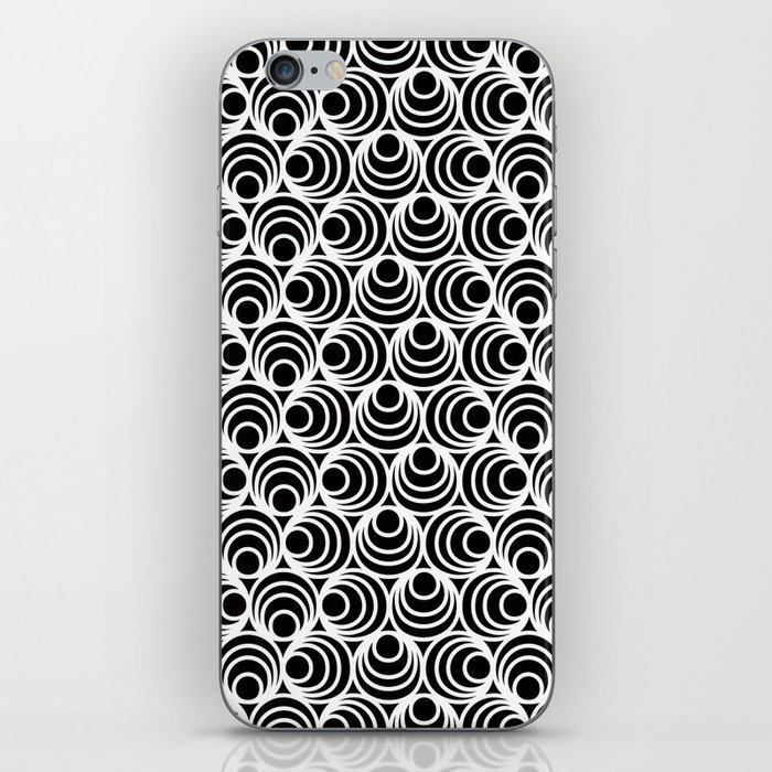 Minimal - white polka circles and dots on black - Mix&Match with Simplicty of life iPhone Skin