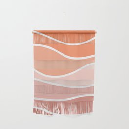 Colorful retro style waves - pink and orange Wall Hanging