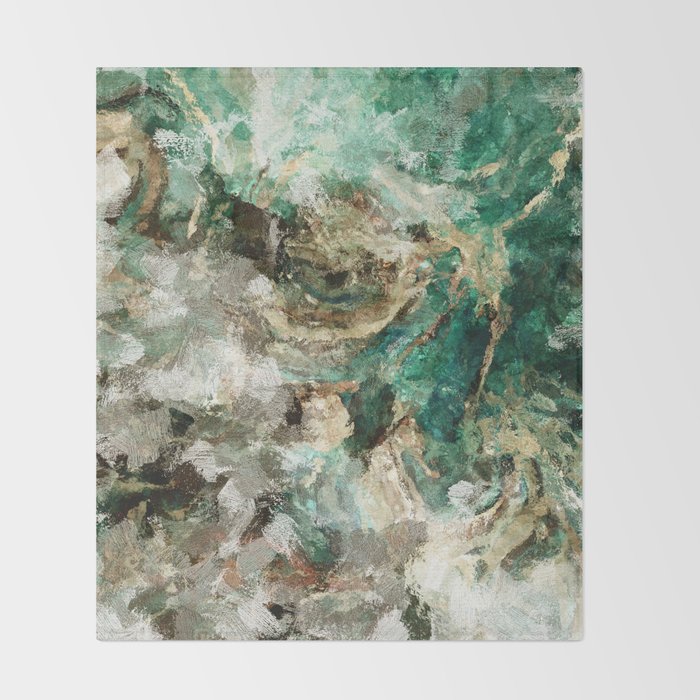 Teal Contemporary And Abstract Painting Throw Blanket By