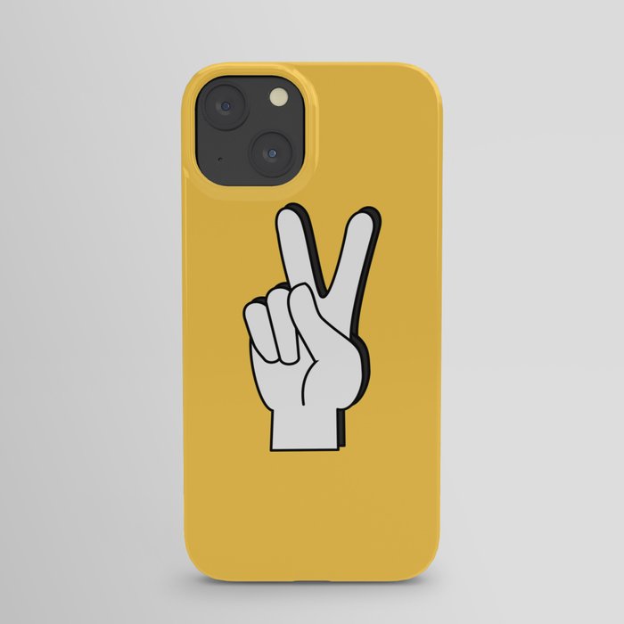 Peace Sign yellow iPhone Case
