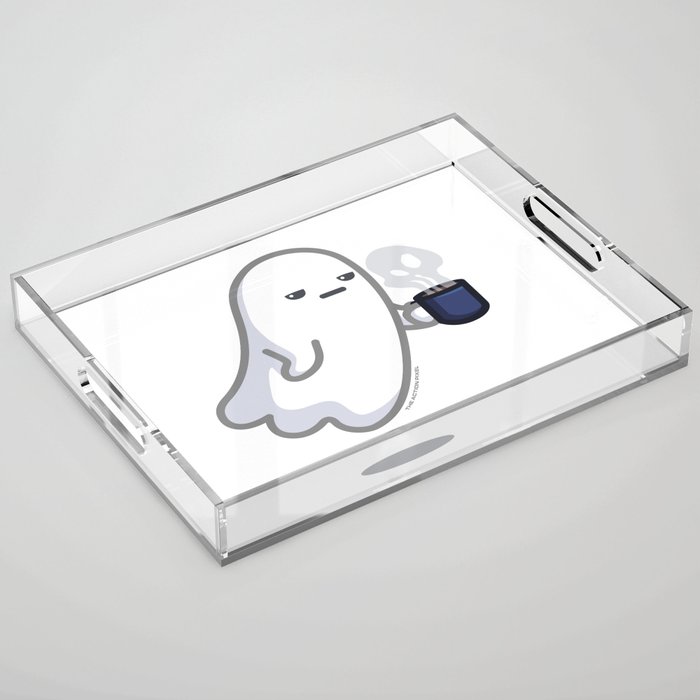Graveyard Shift - Cute Ghost with Coffee Acrylic Tray