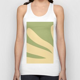 Sage Green Leaves Abstract Unisex Tank Top