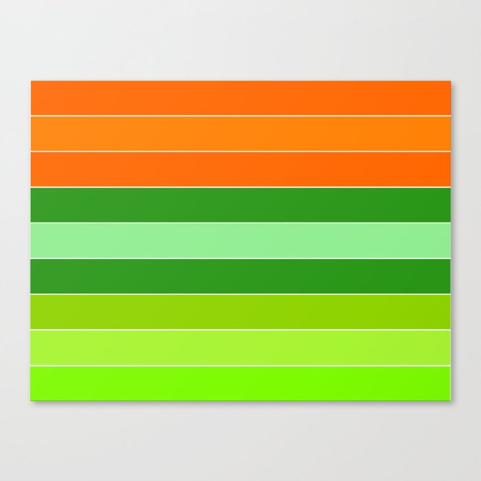 Green, Orange Stripe Irish St Patricks day Canvas Print