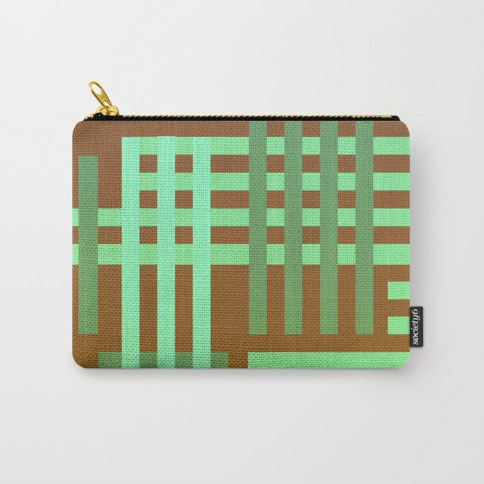 Modern Moroccan Tribal Brown Green Carry-All Pouch