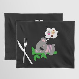 Koala and cupcake sleeping Placemat