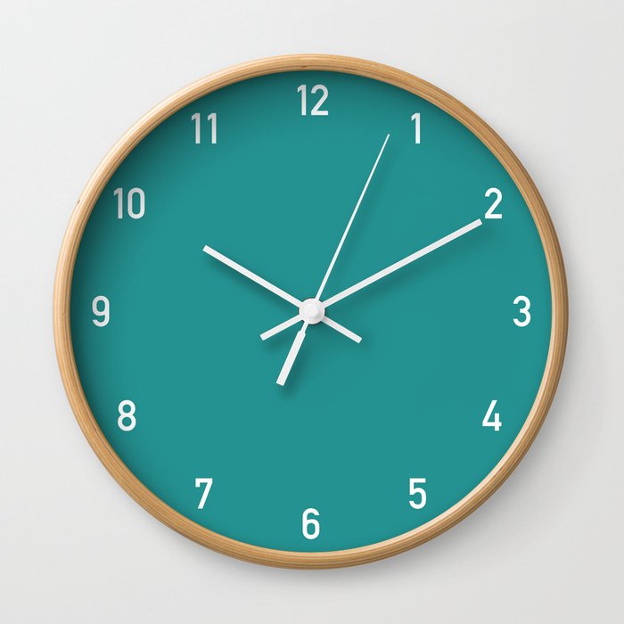 Numbers Clock - Turquoise Wall Clock