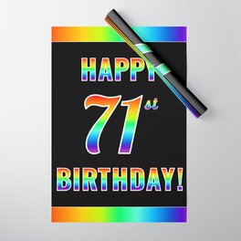 [ Thumbnail: Fun, Colorful, Rainbow Spectrum “HAPPY 71st BIRTHDAY!” Wrapping Paper ]