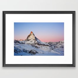 Matterhorn at sunrise Framed Art Print | Matterhorn, Photo, Digital, Zermatt, Switzerland, Color, Gornergrat, Panorama, Mountain, Sunrise 
