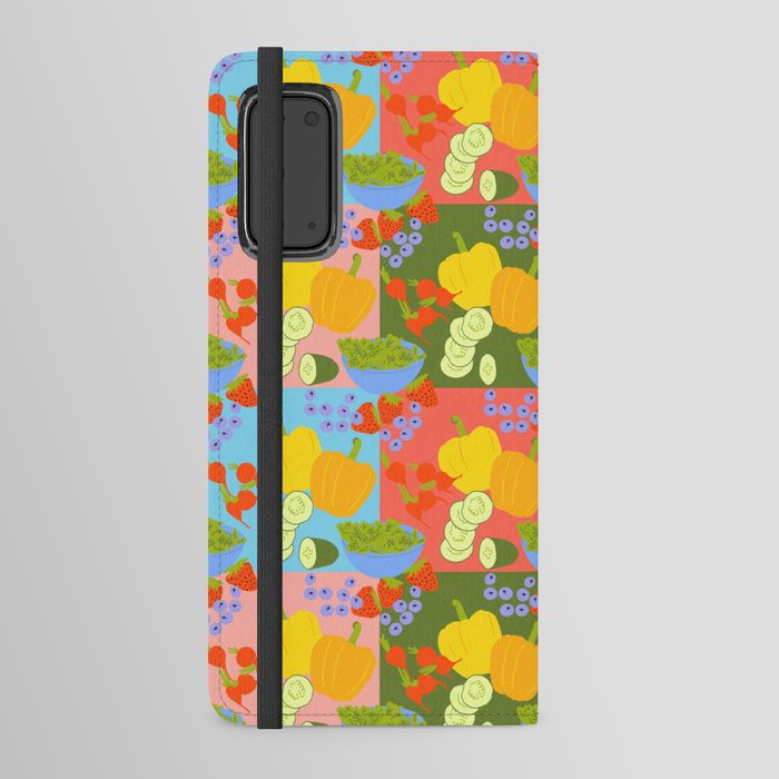 Mid-Century Modern Mixed Summer Fruits and Vegetables Android Wallet Case