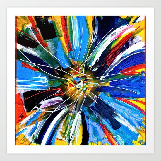 Dutch Spin - Colorful abstract painting flower Art Print