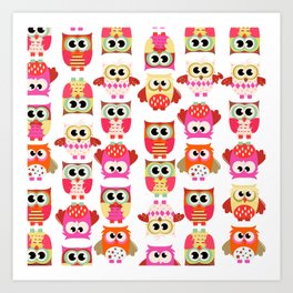 Colorful Owl Art Prints Society6