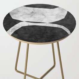 BLACK AND WHITE MINIMALIST ABSTRACT ART - #3 by Seis Art Studio Side Table