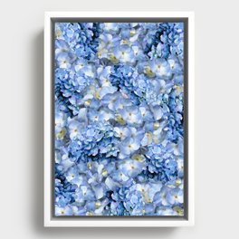 Blue hydrangeas - floral art  Framed Canvas