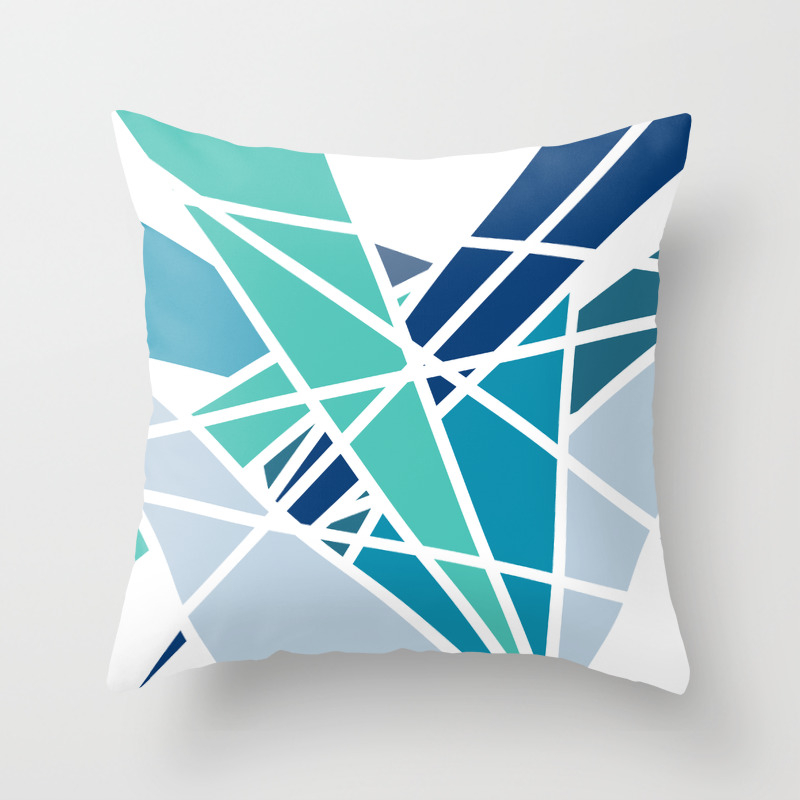 Retro 90s And 80s Blue Mid Century Minimalist Geometric Line
