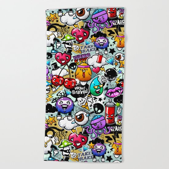 graffiti fun Beach Towel