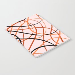 Brush Strokes - Peach, Orange & Black Notebook