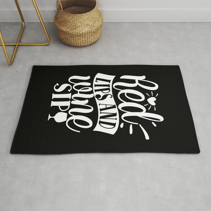 Red Lips And Wine Sip Rug