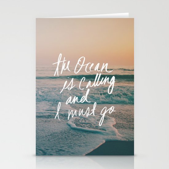 The Ocean is Calling by Laura Ruth and Leah Flores Stationery Cards