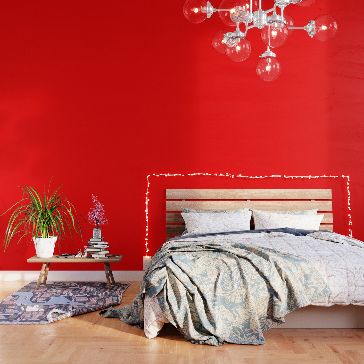 The Future Is Bright Red Solid Color Wallpaper By
