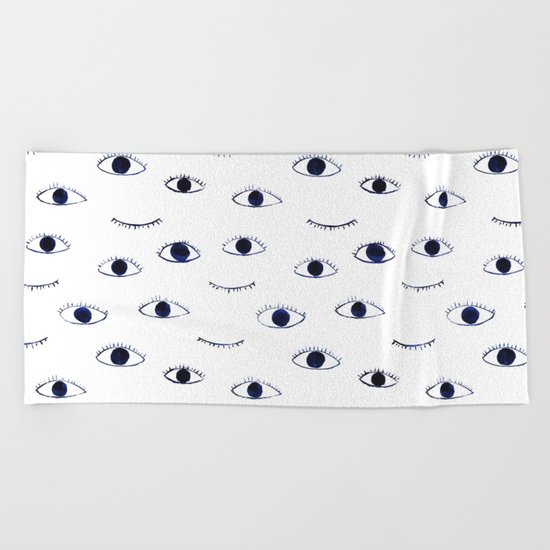 Blue eyes Beach Towel