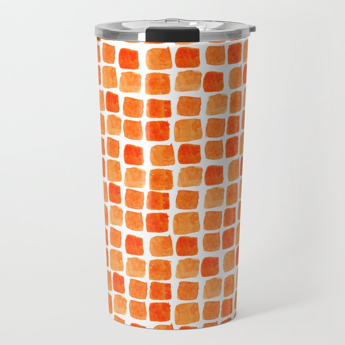 Orange Squares Pattern. Travel Mug