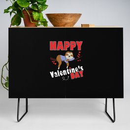 Kawaii Lazy Sloth Animal Hearts Day Valentines Day Credenza