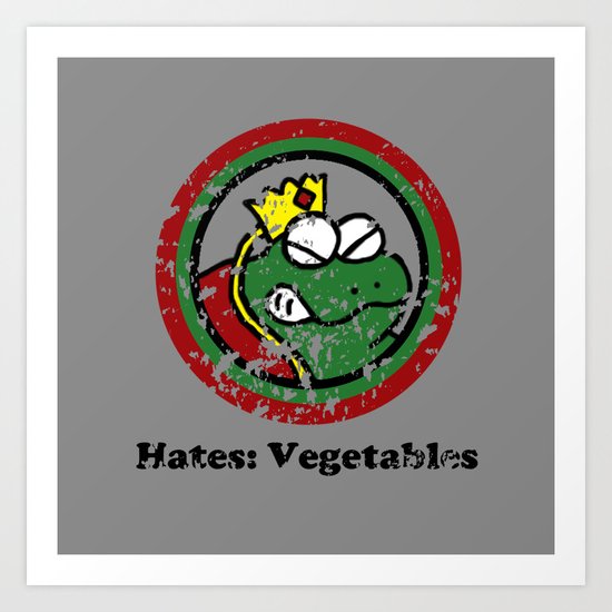Hates: Vegetables (Battle Damage) Art Print