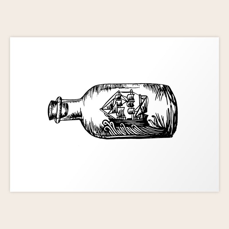 Ship In A Bottle Art Print By Katieprints Society6