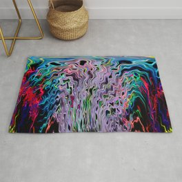Crazy Colorful Line Abstract Area & Throw Rug