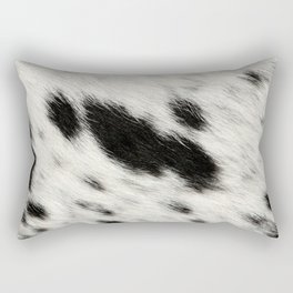 Black Cowhide, Farmhouse decor Rectangular Pillow | Pattern, Fauxfur, Rustic, Digital, Animal, Graphicdesign, Leather, Blackandwhite, Nature, Hide 