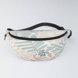 Matisse leaves pattern modern minimalistic pastel crayon soft colors Fanny Pack