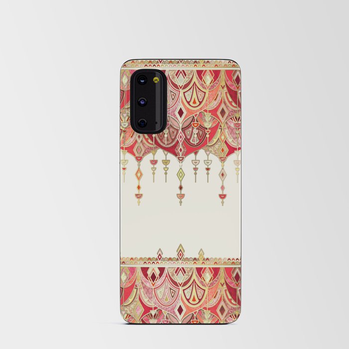 Royal Red Art Deco Double Drop Android Card Case