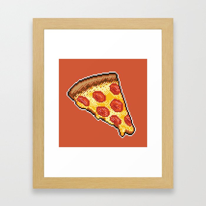 Pixel Pizza Framed Art Print
