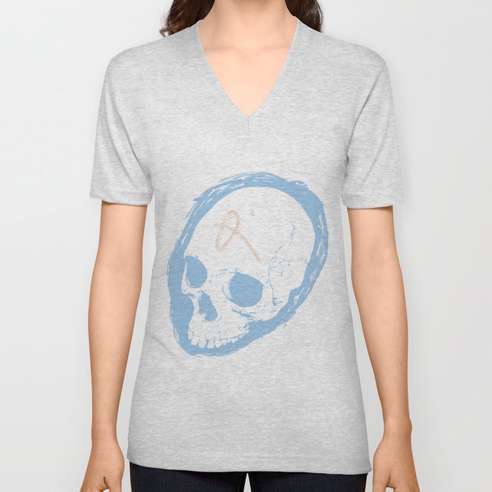Skull V Neck T Shirt