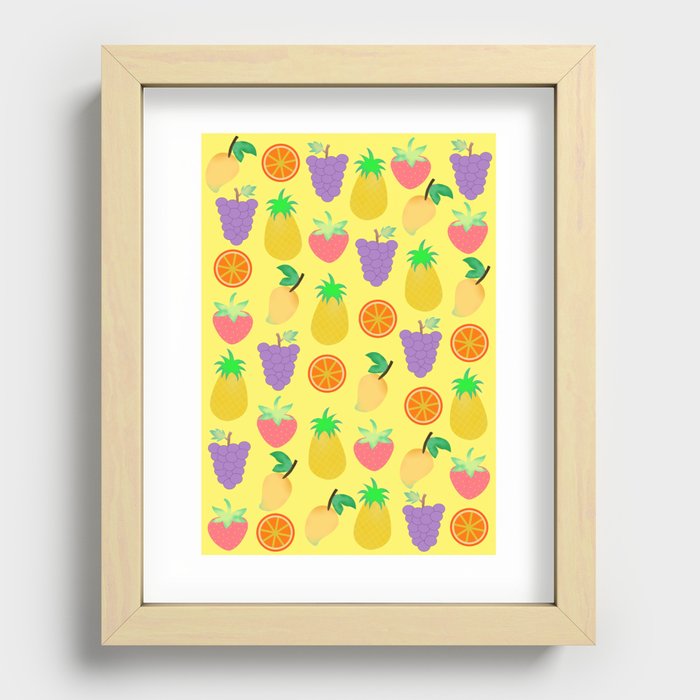 We love food & fruits Recessed Framed Print