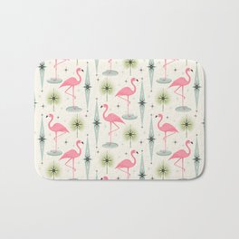 Atomic Flamingo Oasis - Larger Scale ©studioxtine Bath Mat