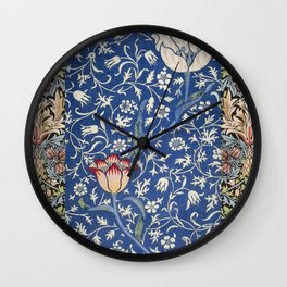 William Morris Victorian blue flowers Wall Clock