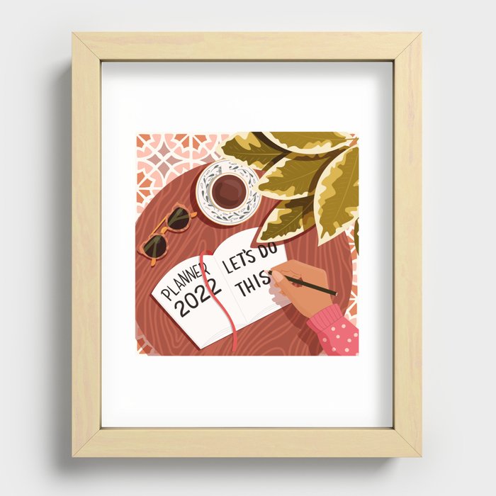 New Year Plan Recessed Framed Print