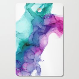 Cotton Candy Waterfall Abstract 41922 Modern Painting by Herzart Cutting Board